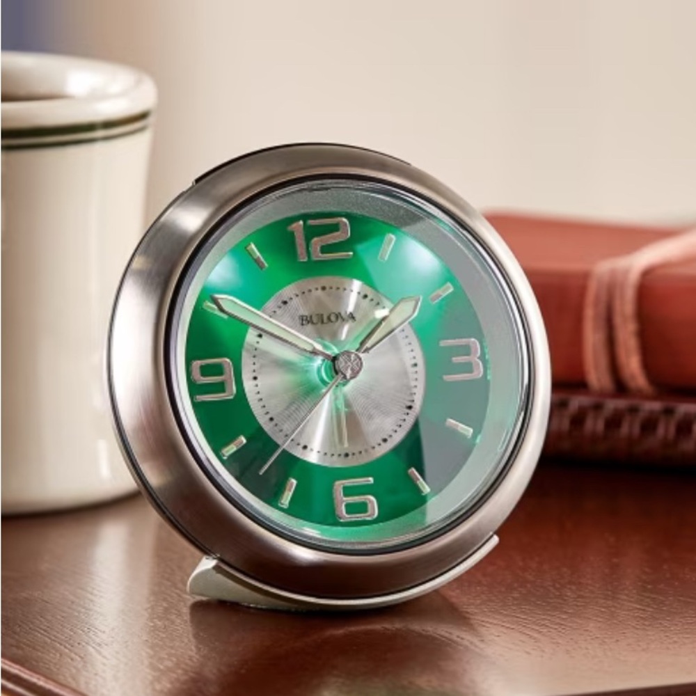 Bulova Silver and Black Wall Clock - Picture 2 of 2